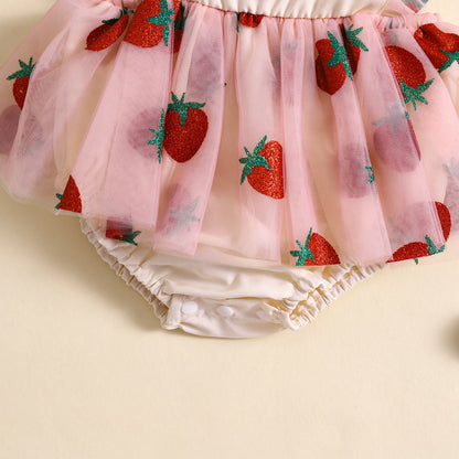 Strawberry Kiss Baby Romper Set