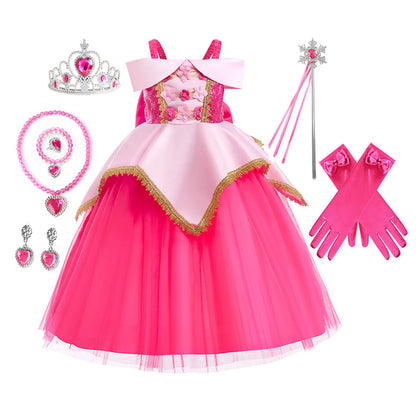 Pink Princess Dress Set with Accessories