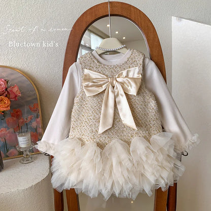 Elegant Tulle & Tweed Dress