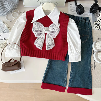 3-Piece Lace Outfit for Girls