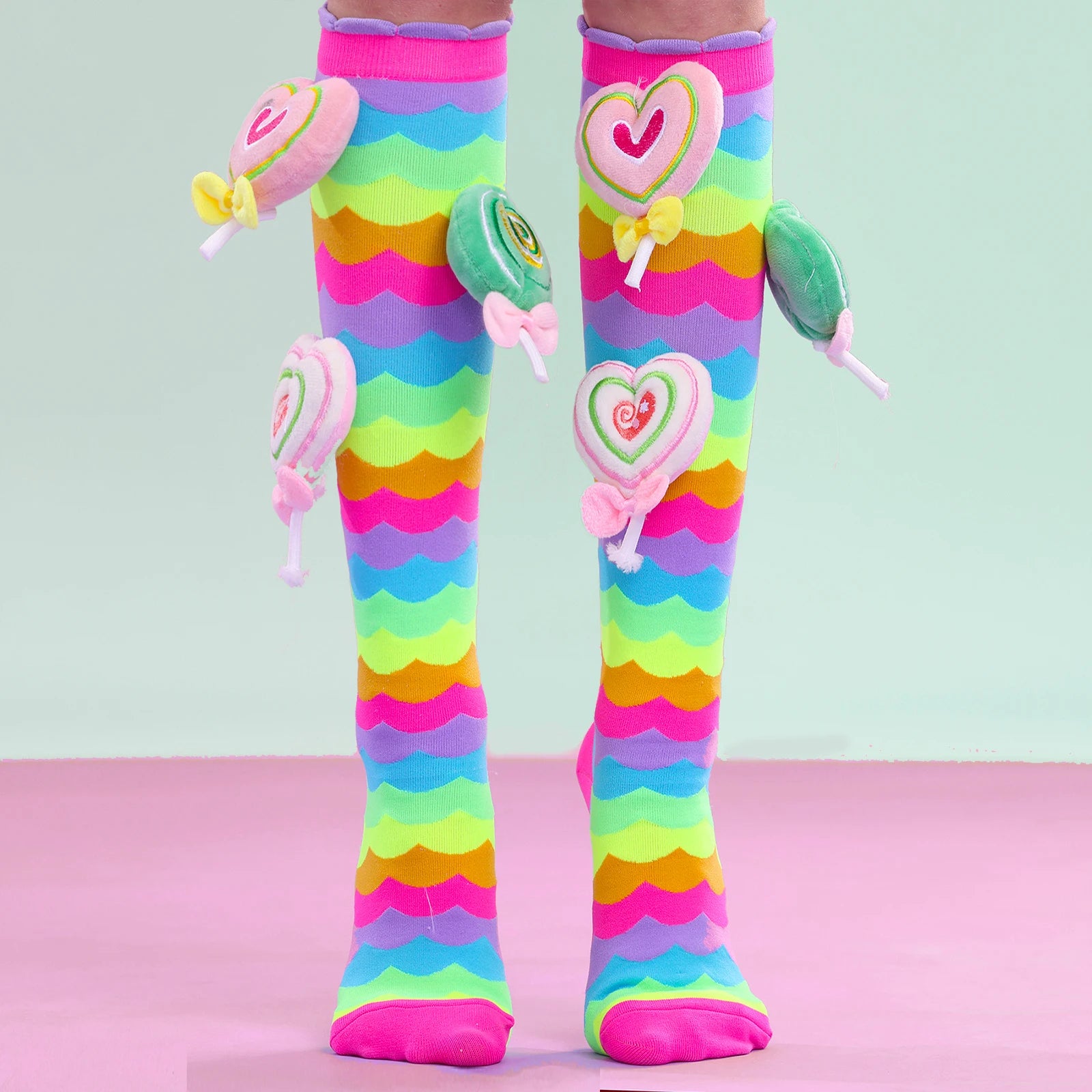 Rainbow Candy Knee-High Socks for Girls – A Sweet Treat for Little Feet