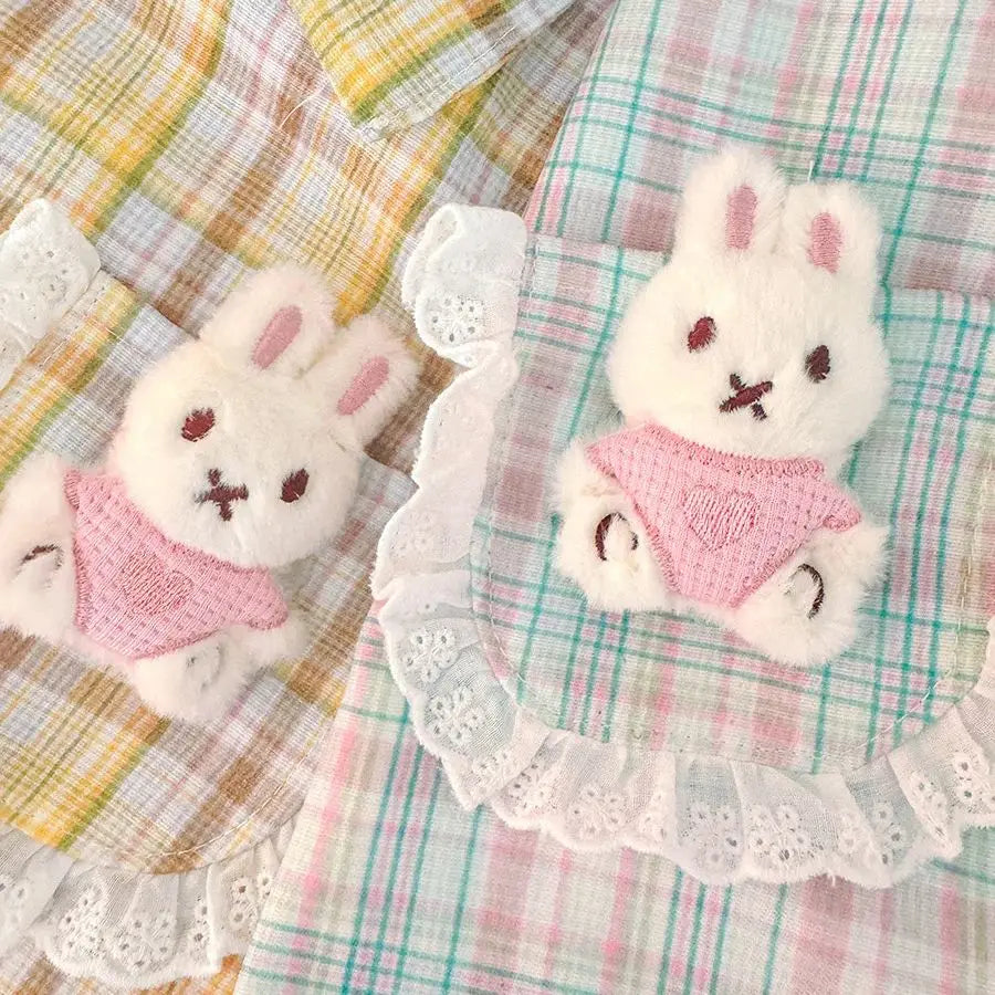 Baby Girl Plaid Bunny Dress – Long Sleeve Outfit