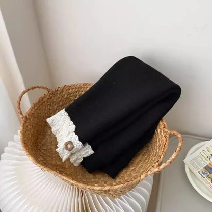 Cozy Winter Leggings with Lace Trim