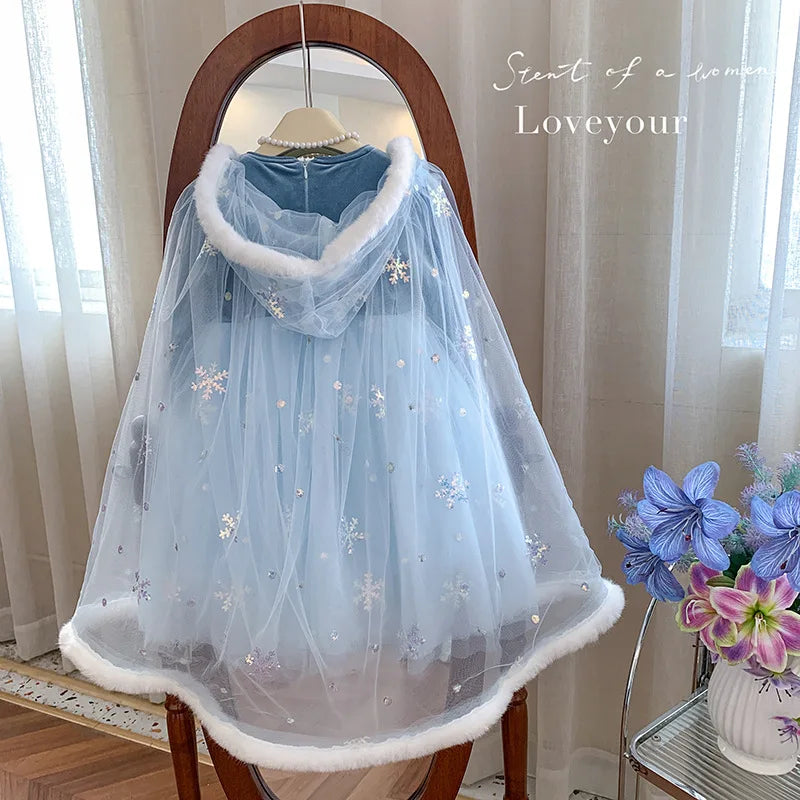 Ice Princess Dress with Cape