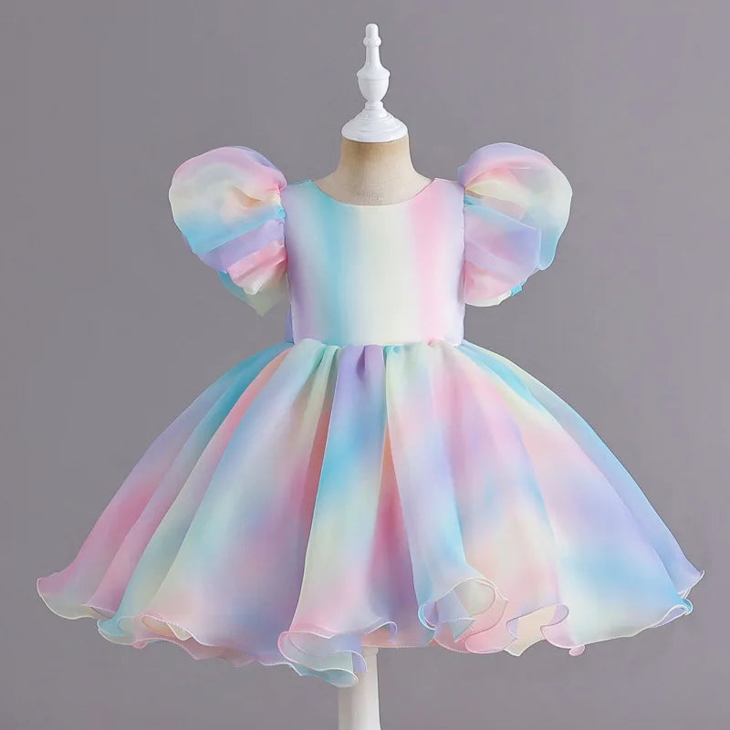 Rainbow Party Dress for Kids