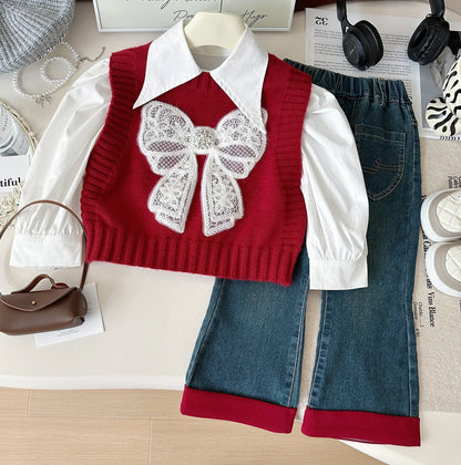 3-Piece Lace Outfit for Girls