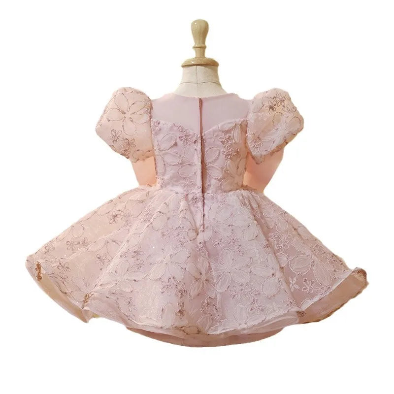 Enchanted Rosé Bow Kids' Party Dress