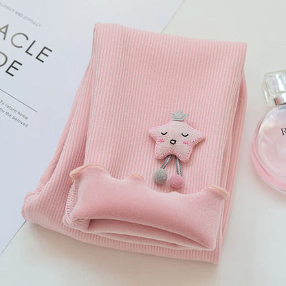 Fleece-Lined Star Leggings for Girls