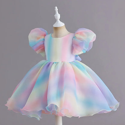 Rainbow Party Dress for Kids