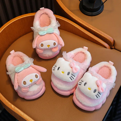 Whimsical Plush Slippers for Girls