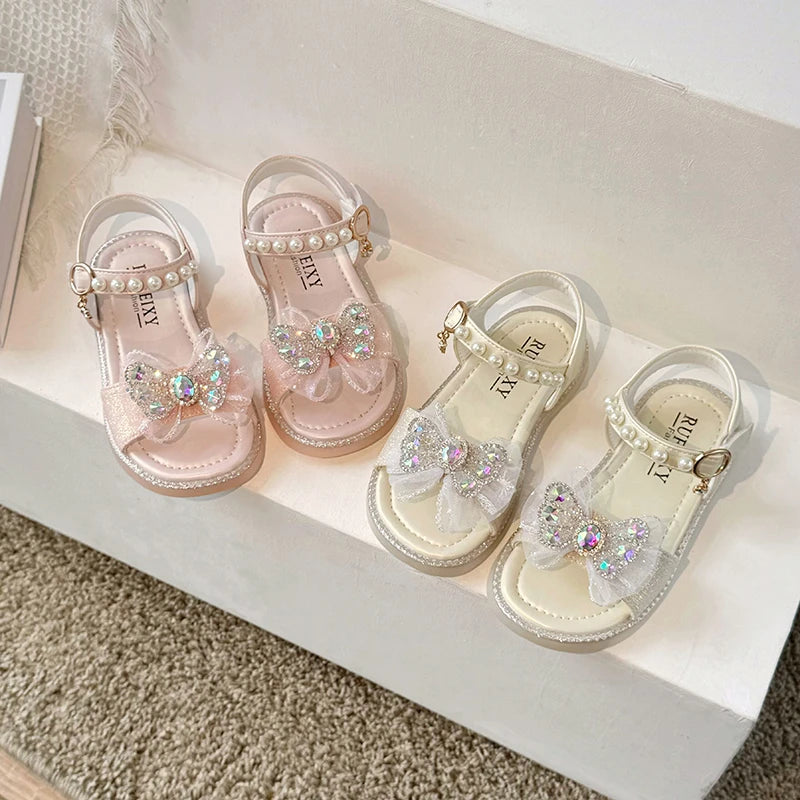 Crystal Bow Princess Sandals