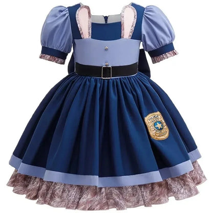 Blue Bunny Police-Style Costume Dress for Girls