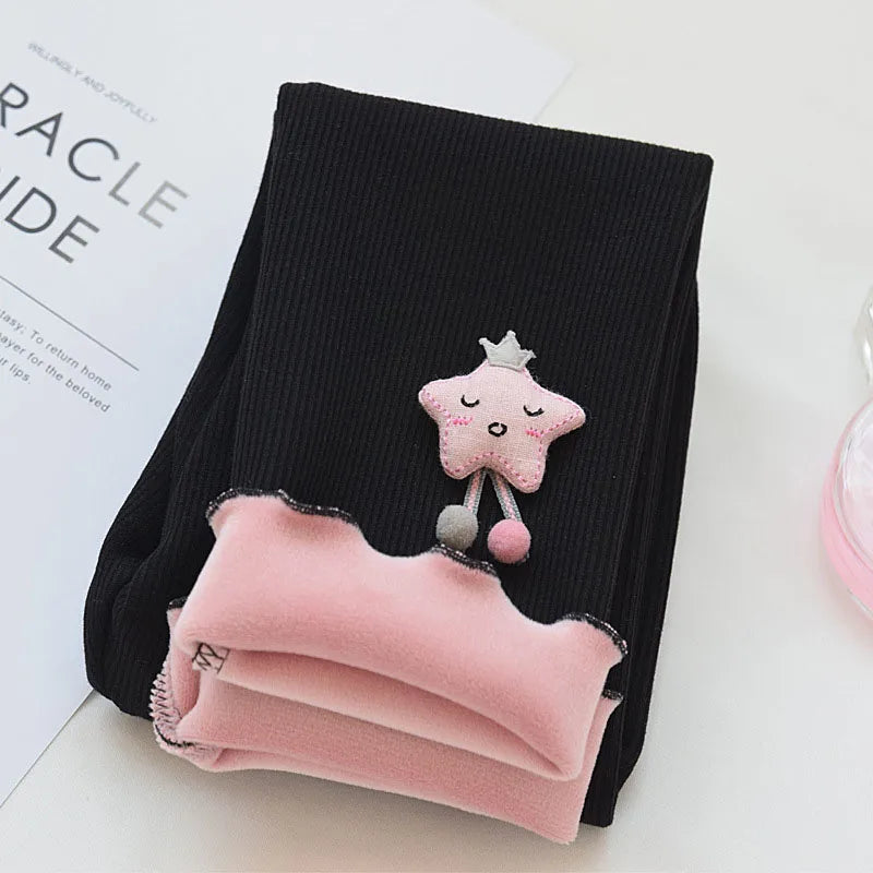 Fleece-Lined Star Leggings for Girls