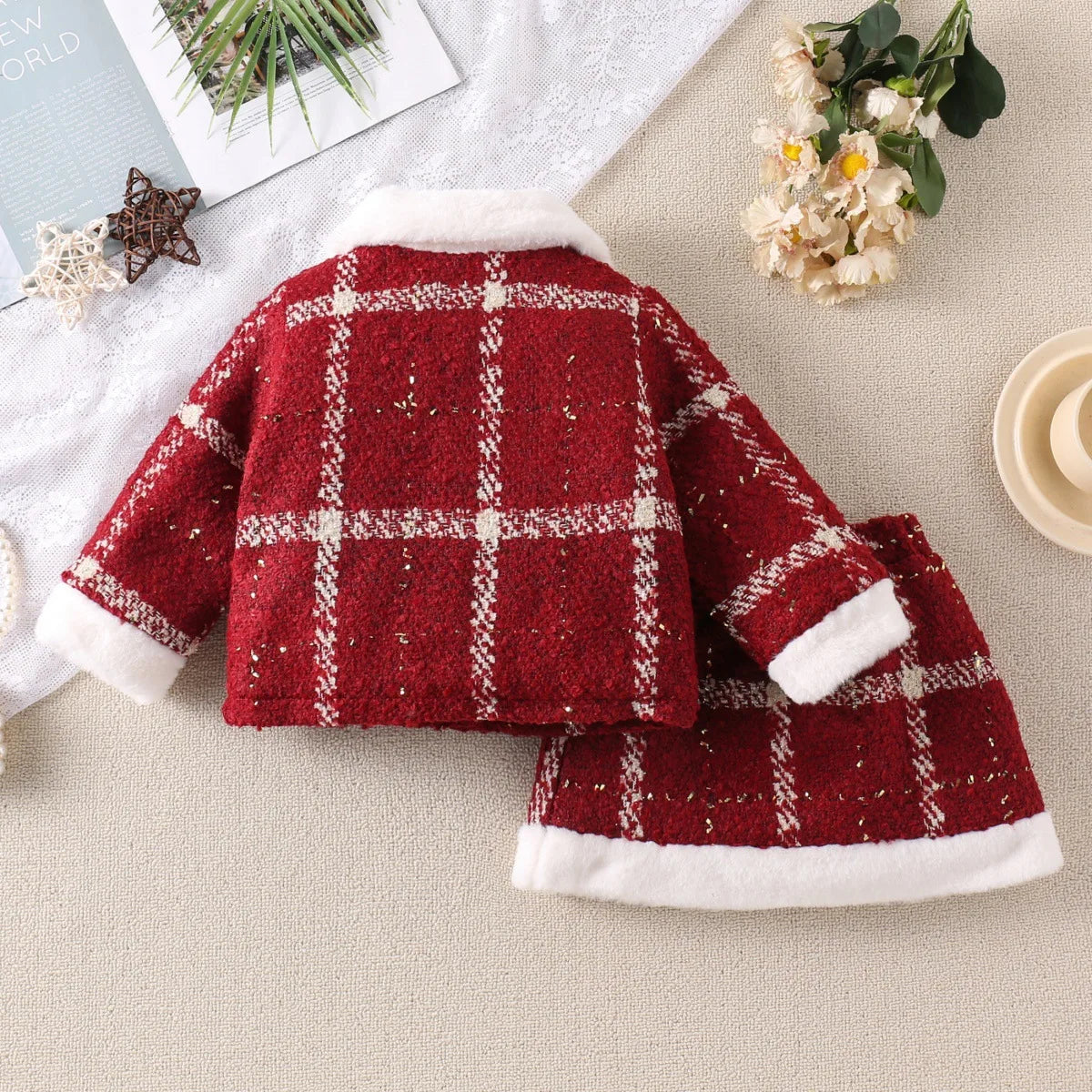 Charming Winter Sparkle Set – Red & White Elegance