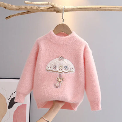 Embroidered Umbrella Princess Sweater