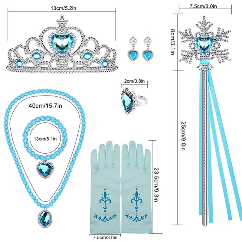 Ice Queen Princess Accessory Set – Wig, Crown, Wand & Gloves