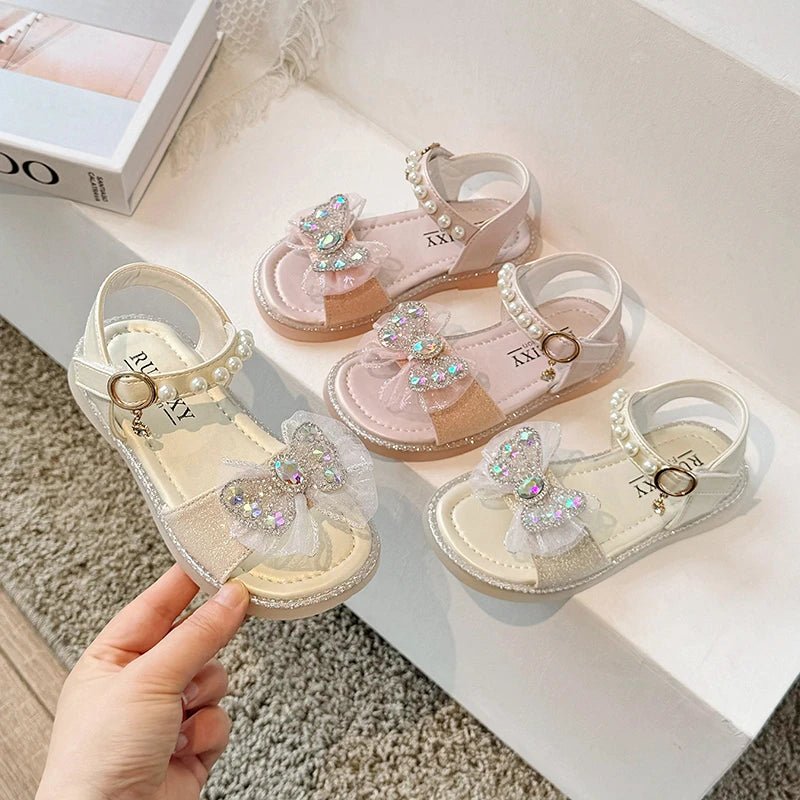 Crystal Bow Princess Sandals