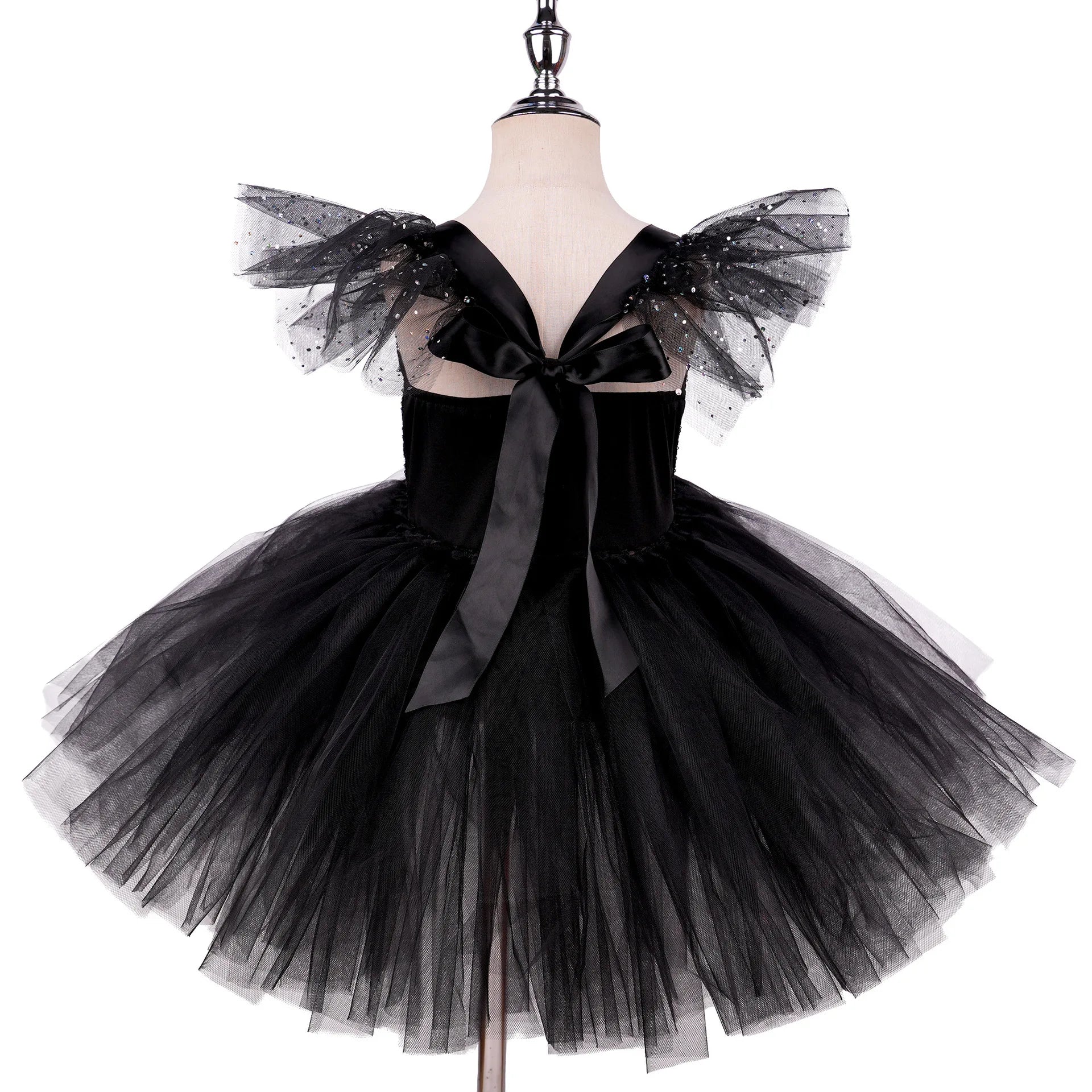 Girls Black & White Villain Costume