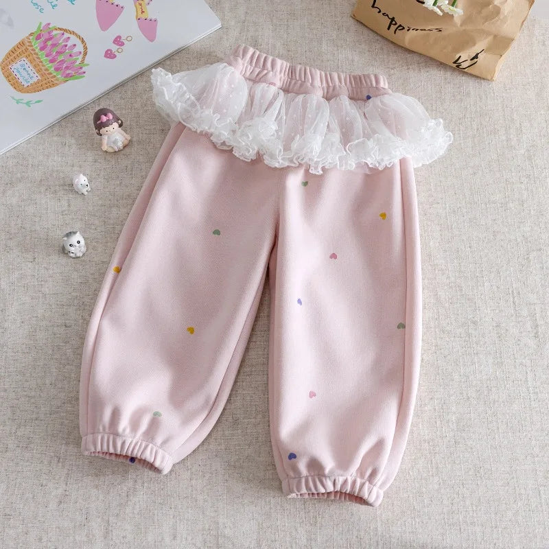 Heart Tulle Ruffle Pants
