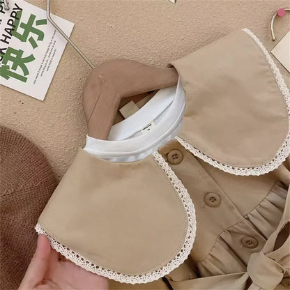 Kids' Trench Coat with Peter Pan Collar and Bow