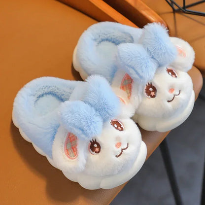 Fluffy Bunny Slippers with Bow