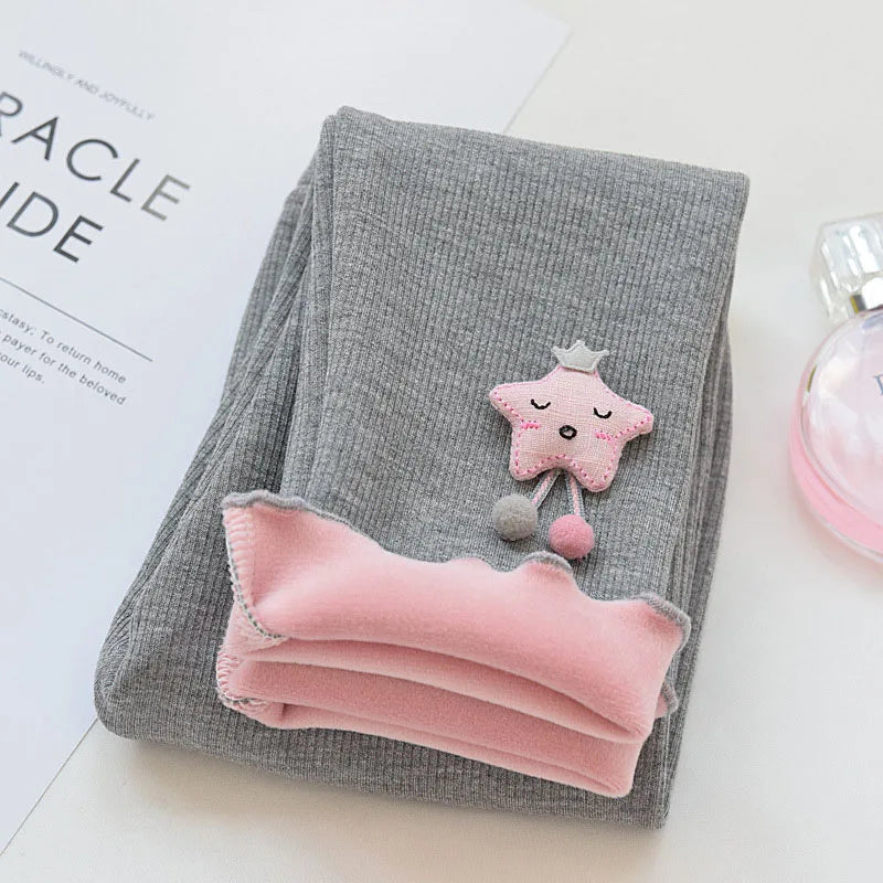 Fleece-Lined Star Leggings for Girls