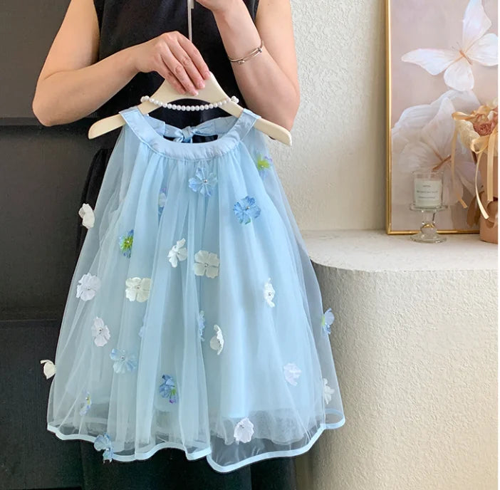 Blue Blossom Breeze Tulle Dress
