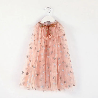 Glitter Star Princess Cape for Girls