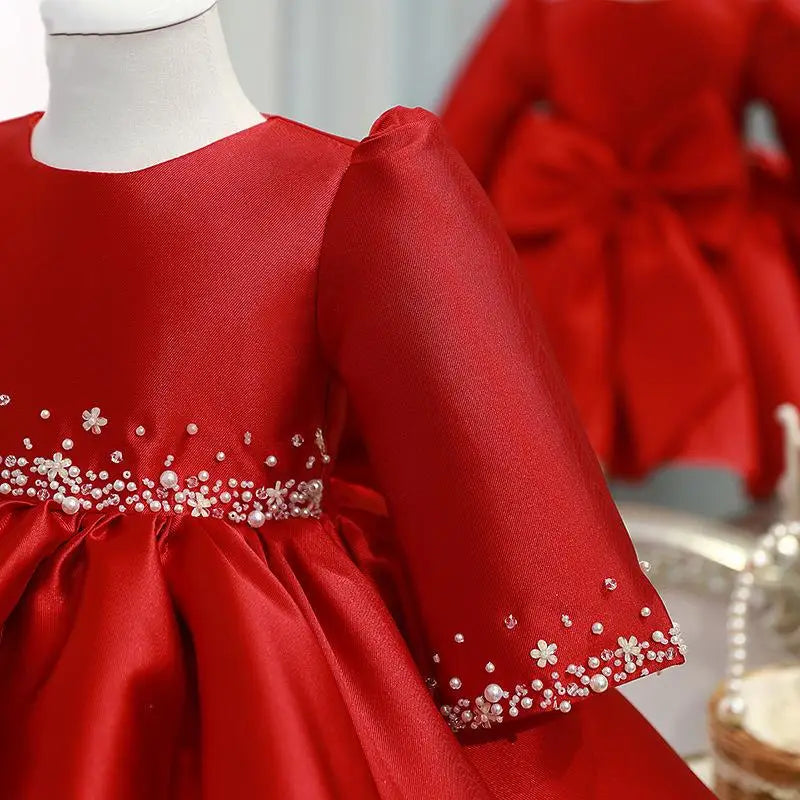 Crimson Blossom Princess Dress