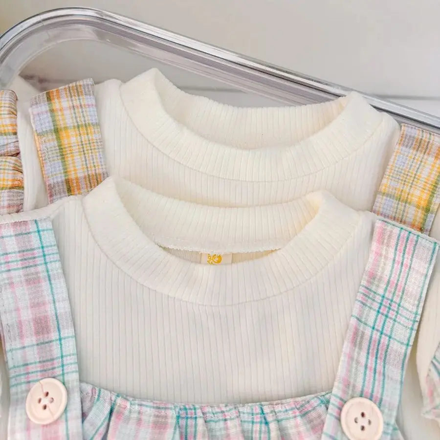 Baby Girl Plaid Bunny Dress – Long Sleeve Outfit