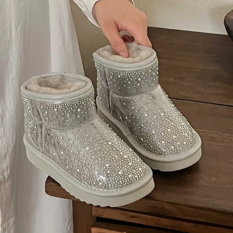 Girls' Rhinestone Winter Boots
