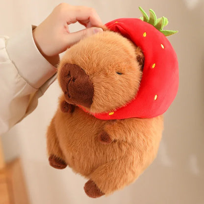Strawberry Capybara Plush – Fluffy Capybaras