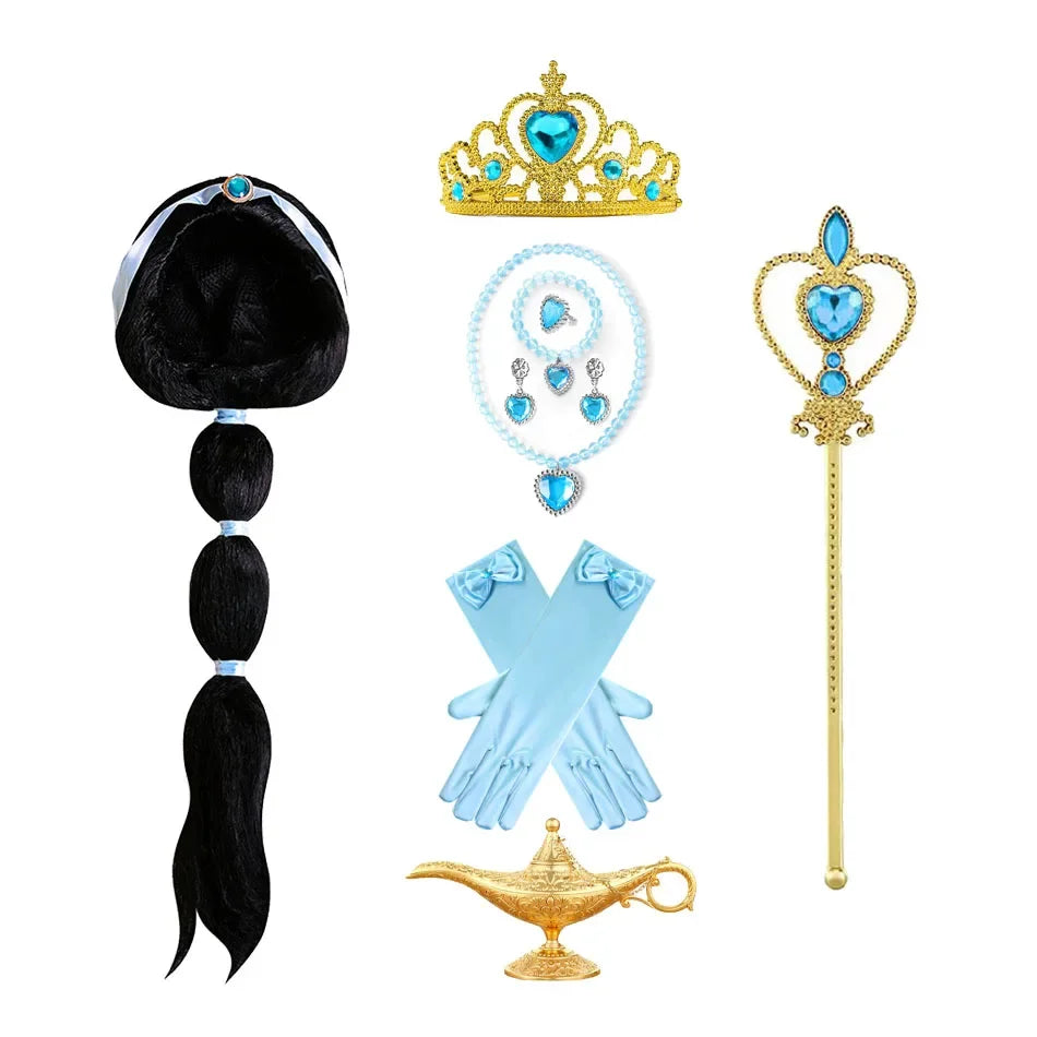 Desert Princess Accessory Set – Wig, Crown, Magic Lamp & Jewelry