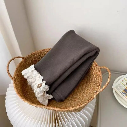 Cozy Winter Leggings with Lace Trim