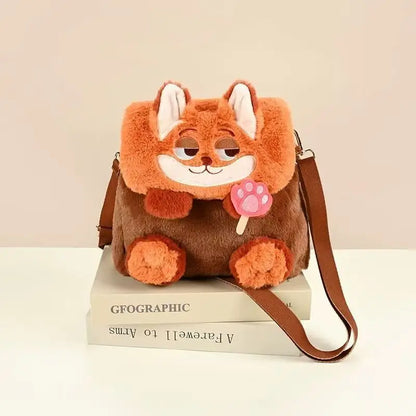 Plush Bunny & Fox Crossbody Bag