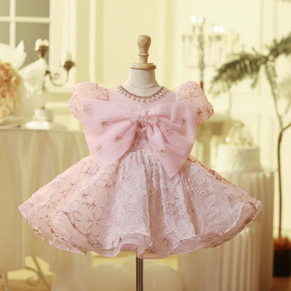 Enchanted Rosé Bow Kids' Party Dress