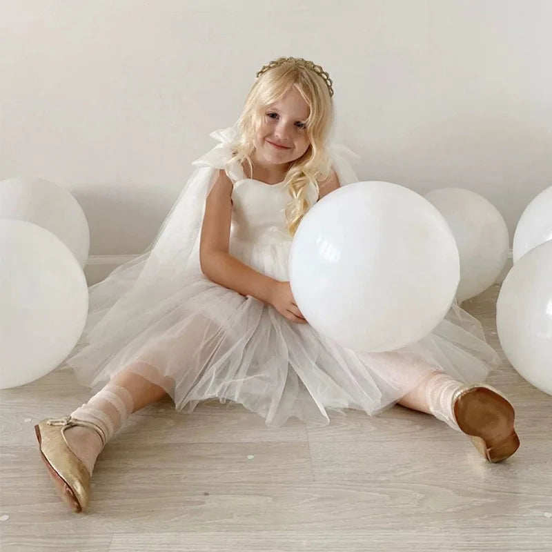 White Princess Dress for Girls – Angelic Fairytale Style