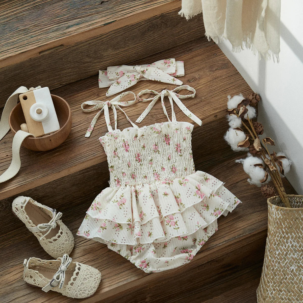 Cottage Bloom Baby Romper Set