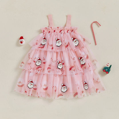 Santa Party Layered Tulle Dress