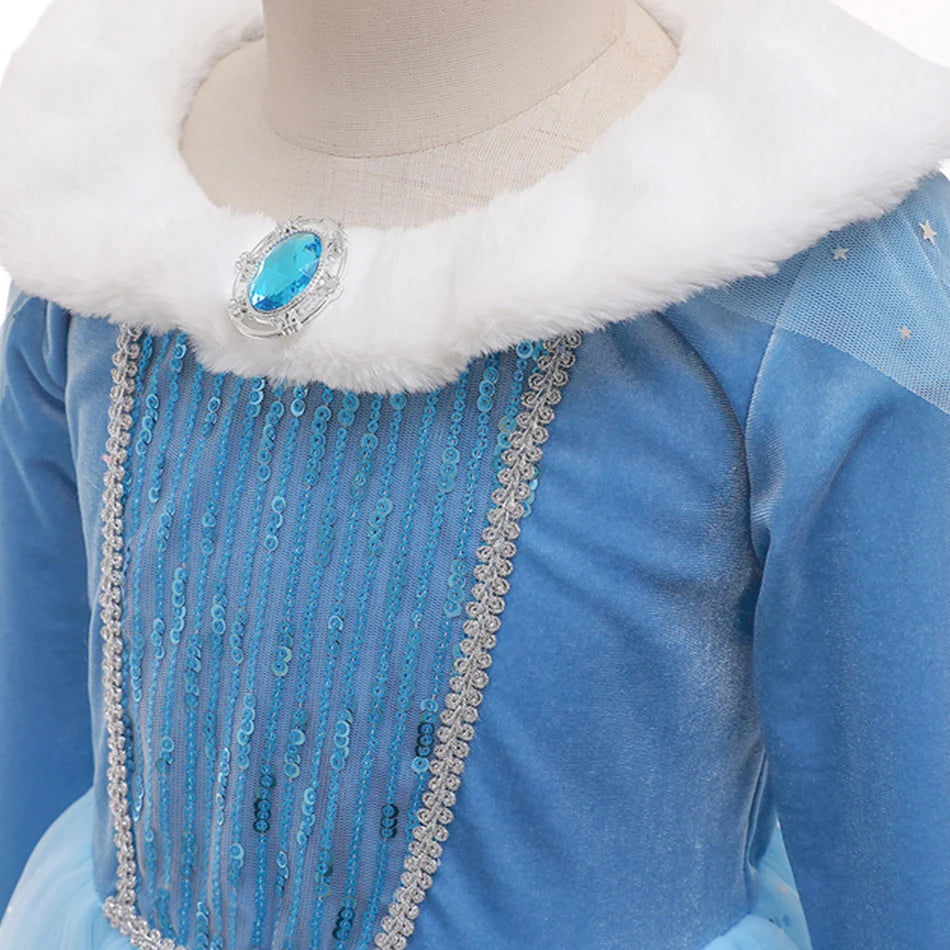 Ice Queen Plush Collar Costume for Girls