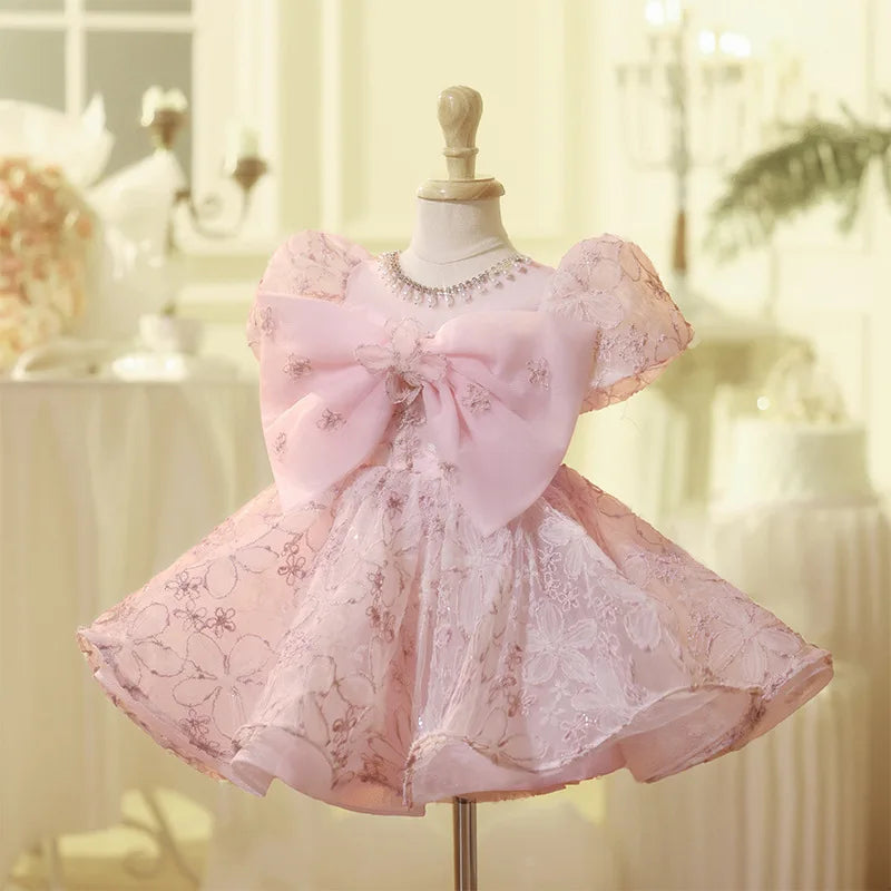 Enchanted Rosé Bow Kids' Party Dress