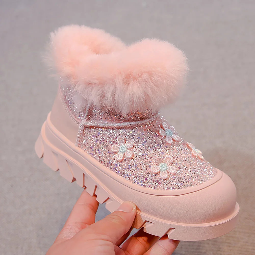 Glitter Blossom Winter Boots