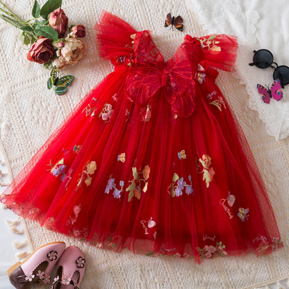 Red Butterfly Garden Dress