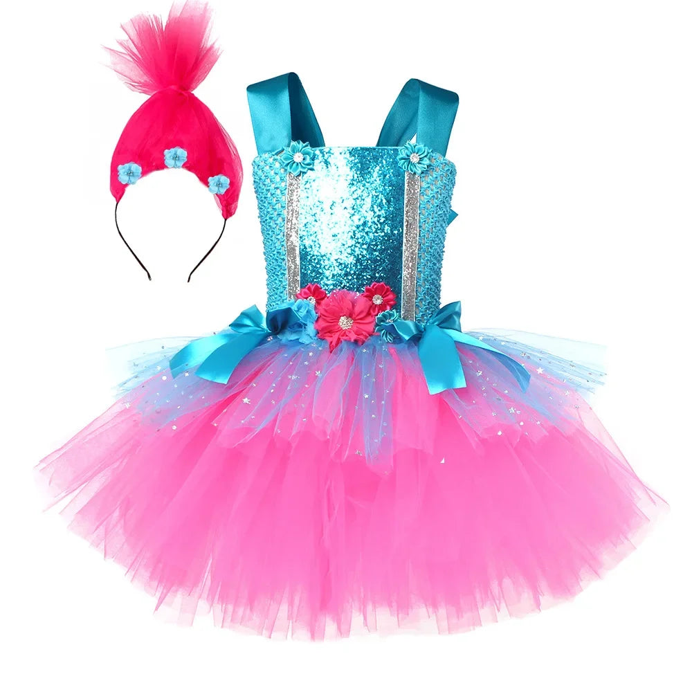 Glitter Troll-Inspired Kids Costume
