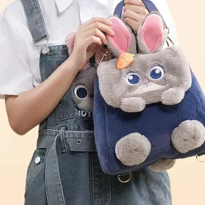 Plush Bunny & Fox Crossbody Bag