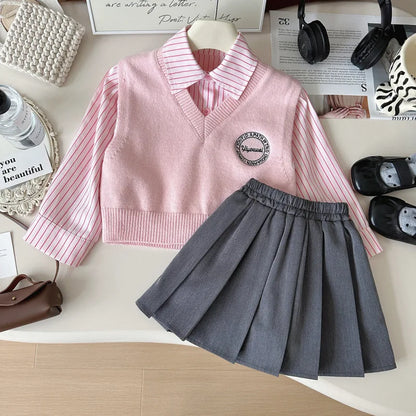 Preppy Style 3-Piece Set for Girls