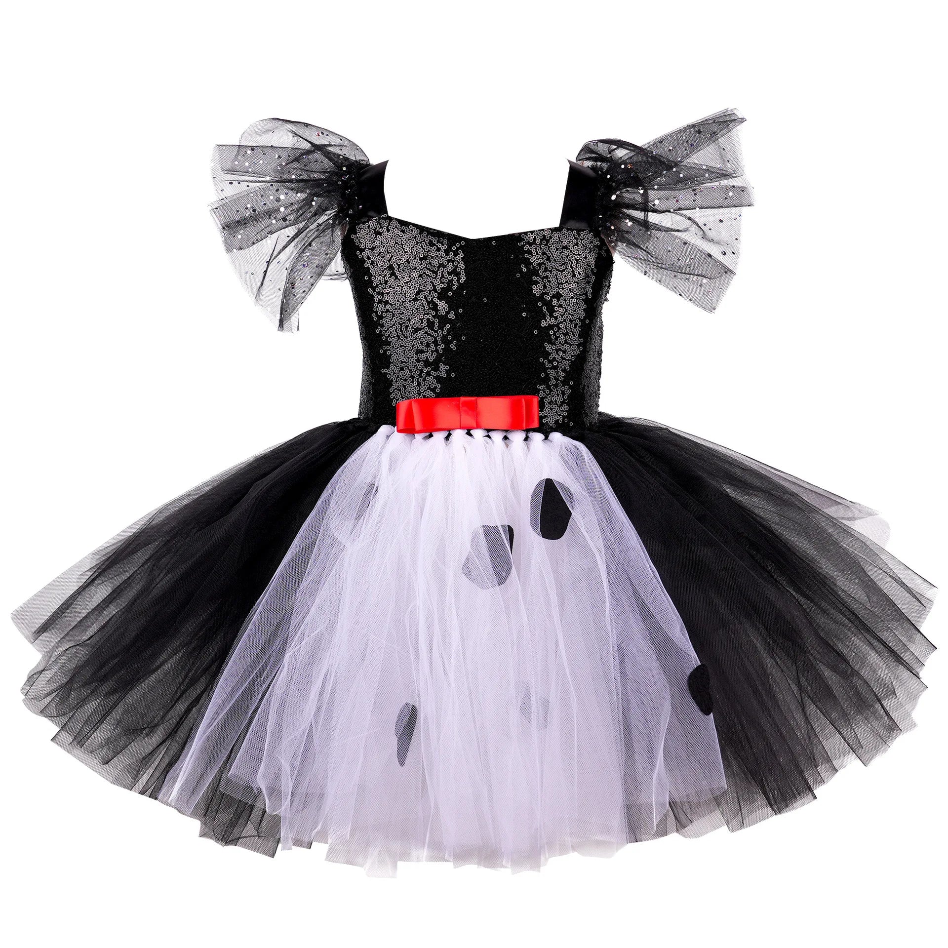 Girls Black & White Villain Costume