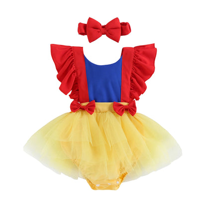 Royal Baby Tutu Romper – Yellow & Red Magic Edition