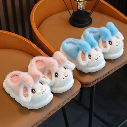 Fluffy Bunny Slippers with Bow
