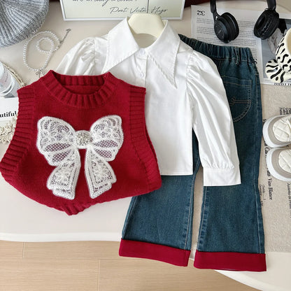 3-Piece Lace Outfit for Girls